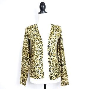 NEW NWT Jones New York Leopard Animal Print Cardigan Size XS